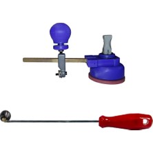 Rulmanlı Açılı Doğalgaz Isıcam Menfez Açma Seti, Cam Pergel 25 cm + Tokmak ( Lisinya )