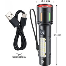 Gold Police GP-212 Şarjlı Metal El Feneri | 1000 Lümen Polis Feneri Çakarlı ( Lisinya )