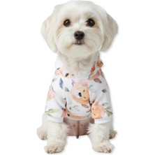 Beyaz Aslan Desenli Köpek Sweatshirt, Rahat ve Şık Köpek Giyim, Tr Menşei