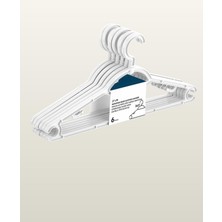 37 cm Döner Başlı Beyaz Askı 6 Lı Set