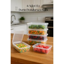 6 Lı Derin Dondurucu Saklama Kabı & Organizeri 1 Lt 12,5X19,5X5,5 cm