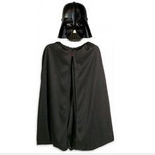 Çocuk Boy Yıldız Savaşları Star Wars Darth Vadet Maskesi ve 90 cm Pelerin Seti Siyah