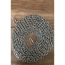 8m Gri Köpek Bağlama Zinciri, 2 Vidalı Karabina, 80 kg Kapasite