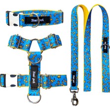 Mavi Köpek Göğüs Tasması Seti, Rahat ve Şık Tasarım, Dayanıklı ve Hafif