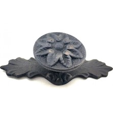 Antika Tarz Dekoratif Pirinç Çiçek Düğme - 29X70 Mm, Oksit