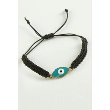 Nazar Oval Makrome Ip Bileklik