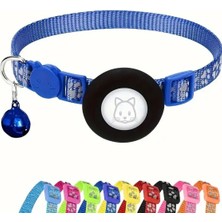 Yansımalı ve Zilli Lacivert Boyunluk, Airtag Takılabilir, Rahat ve Şık Tasarım