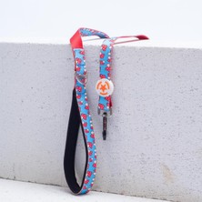 Mantar Desenli Kedi ve Köpek Gezdirme Kayışı, Kırmızı, Uzun Tasma