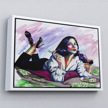 Çerçeveli Silahlı Gangster Kız Pop Art Dekoratif Duvar TABLOSU-3530