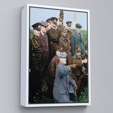 Çerçeveli Atatürk Silah Arkadaşları Ile Cephede Dekoratif Duvar TABLOSU-6211