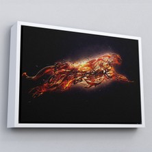 Çerçeveli Altın Renkli Koşan Çita Kanvas Tablo, Hayvan Duvar Sanatı, Büyük Kanvas TABLO-5380