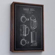 Çerçeveli 1951 Tarihli Bira Bardağı Patent Çizimi Dekoratif Kanvas Duvar TABLOSU-5213