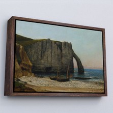 Çerçeveli Gustave Courbet - Etretat Kayalıkları TABLOSU-7073