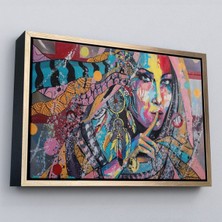 Çerçeveli Koruyucu Kız Portresi Yağlıboya Görünüm Dekoratif Kanvas Duvar TABLOSU-3469