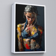 Çerçeveli Yağlı Boya Görünümlu Kadın TABLOSU-7686