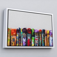 Çerçeveli Sanatsal Tuval Üzerinde Renkli Yağlı Boya Sanatçı Fırçaları TABLO-1199