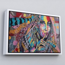 Çerçeveli Koruyucu Kız Portresi Yağlıboya Görünüm Dekoratif Kanvas Duvar TABLOSU-3469