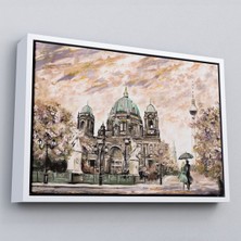 Çerçeveli Berlin Sephora Katedrali Yağlıboya Görünüm Dekoratif Kanvas Duvar TABLOSU-3501