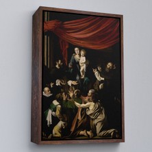 Çerçeveli Caravaggio - Tesbih Madonnası Tablo - Madonna Of The ROSARY-7360