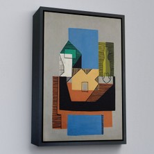 Çerçeveli Pablo Picasso - Gitar, Şişe ve Meyve Kase TABLOSU-7317