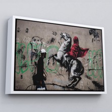 Çerçeveli Banksy Napolyon Geçişi Alpler Kanvas TABLOSU-5094