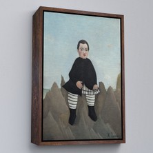 Çerçeveli Henri Rousseau - Kayaların Üzerindeki Çocuk Tablosu - Boy On The ROCKS-8083