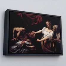 Çerçeveli Jean Caravaggio Judith Holofernes'in Başını Keserken TABLO-6646