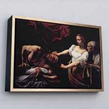 Çerçeveli Jean Caravaggio Judith Holofernes'in Başını Keserken TABLO-6646