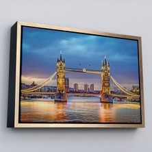 Çerçeveli Londra Köprüsü Gece Manzara TABLOSU-6638