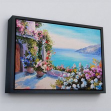 Çerçeveli Deniz Manzaralı Güzel Ev Dekoratif Kanvas Duvar TABLOSU-3439