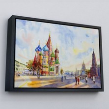 Çerçeveli Kremlin ve Kızıl Meydan Aziz Basil Katedrali Moskova TABLO-3559