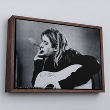 Çerçeveli Kurt Cobain Içen Ünlü Baskı Duvar Sanatı Kanvas Tablo, Nirvana BASKI-5405