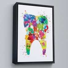 Çerçeveli Renkli Diş, Diş Hekimi Duvar TABLOSU-6153