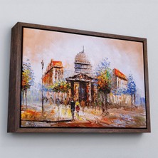 Çerçeveli Paris Sokakları Yağlıboya Görünüm Dekoratif Kanvas Duvar TABLOSU-3485