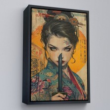 Çerçeveli Şavaşçı Japon Kadın TABLOSU-7767