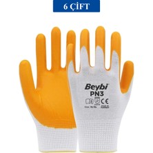 Pn3 Sarı Iş Eldiveni Polyester No:10 Örme Nitril Beybi Royaleks Group - 6 Çift