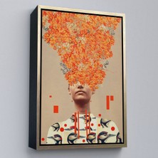 Çerçeveli Gerçeküstü Kadın Kanvas Duvar Sanatı, Portakal Çiçekleri Kanvas TABLO-5232