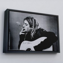 Çerçeveli Kurt Cobain Içen Ünlü Baskı Duvar Sanatı Kanvas Tablo, Nirvana BASKI-5405