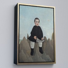 Çerçeveli Henri Rousseau - Kayaların Üzerindeki Çocuk Tablosu - Boy On The ROCKS-8083