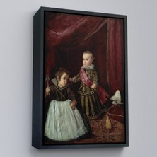 Çerçeveli Diego Velázquez - Prens Balthasar Charles Cüceyle Birlikte TABLO-7282
