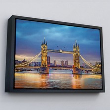 Çerçeveli Londra Köprüsü Gece Manzara TABLOSU-6638
