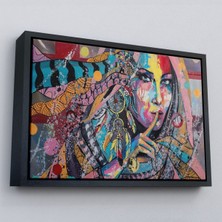 Çerçeveli Koruyucu Kız Portresi Yağlıboya Görünüm Dekoratif Kanvas Duvar TABLOSU-3469