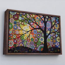 Çerçeveli Sürreal Ağaçtaki Renkler Senfonisi TABLOSU-6645