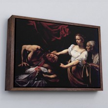 Çerçeveli Jean Caravaggio Judith Holofernes'in Başını Keserken TABLO-6646