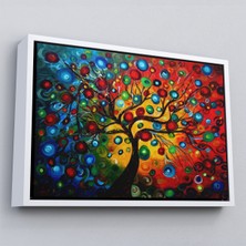 Çerçeveli Sürreal Ağaçtaki Renkler Senfonisi TABLOSU-6625