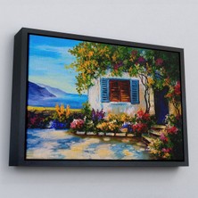 Çerçeveli Deniz Manzaralı Güzel Ev Dekoratif Kanvas Duvar TABLOSU-3437