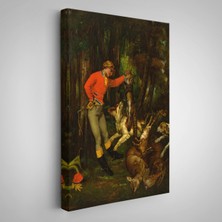 Çerçeveli Gustave Courbet -Avdan Sonra Tablo - After The HUNT-8055
