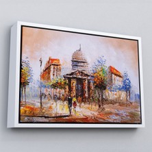 Çerçeveli Paris Sokakları Yağlıboya Görünüm Dekoratif Kanvas Duvar TABLOSU-3485