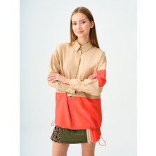 Oversize Fit Kadın Gömlek U.kol