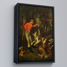 Çerçeveli Gustave Courbet -Avdan Sonra Tablo - After The HUNT-8055
